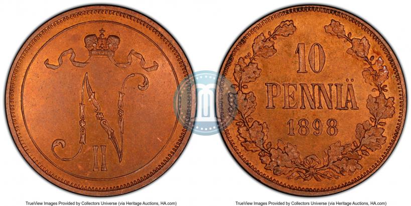Picture 10 pennia 1898 year  