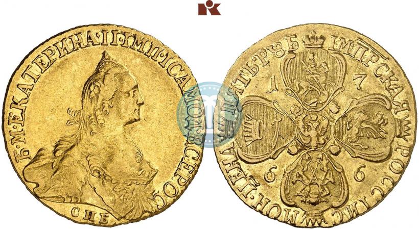 Picture 5 roubles 1766 year СПБ 