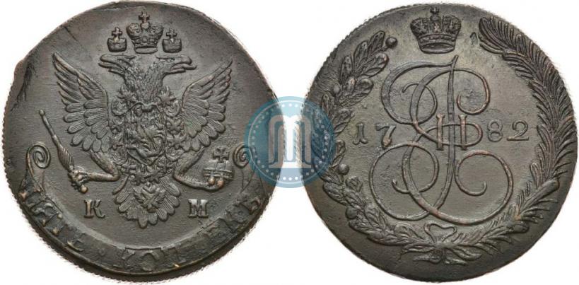 Фото 5 копеек 1782 года КМ 