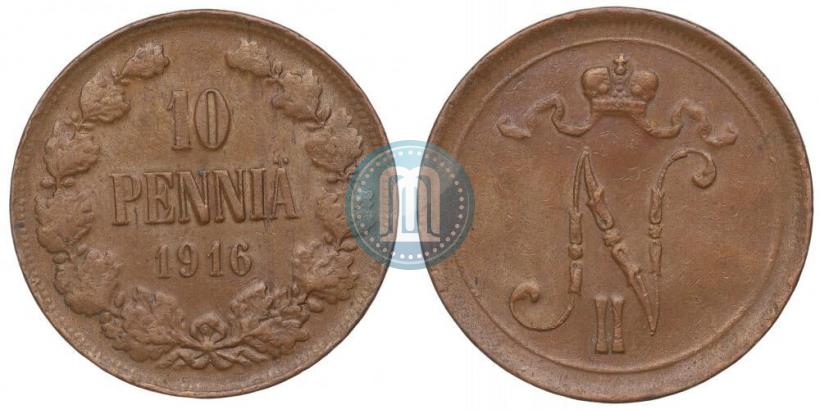 Фото 10 пенни 1916 года  