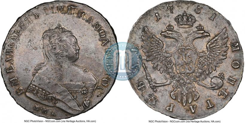 Picture 1 rouble 1751 year ММД 