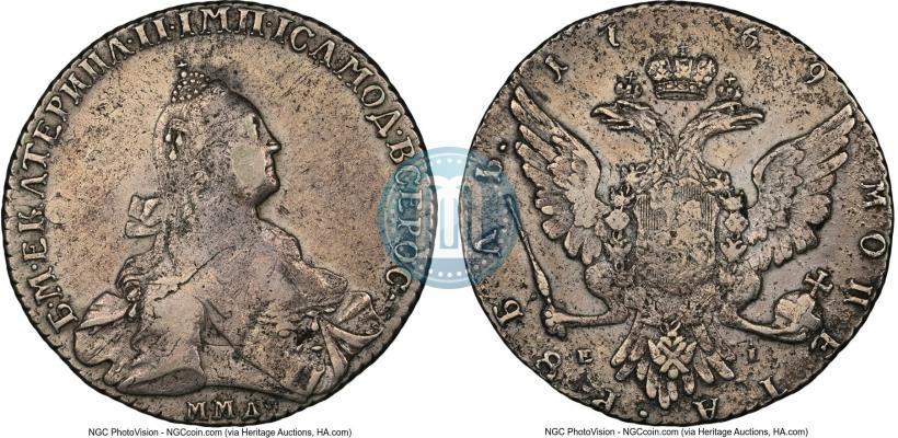 Фото 1 рубль 1769 года ММД-EI 