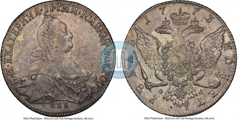 Picture 1 rouble 1773 year СПБ-ФЛ 