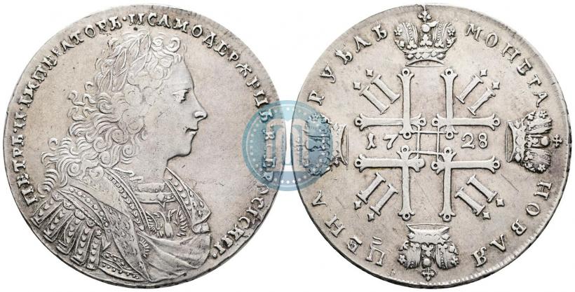 Фото 1 рубль 1728 года  "Тип 1728"