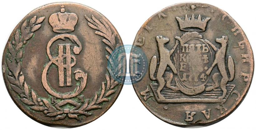 Picture 5 kopecks 1774 year КМ 