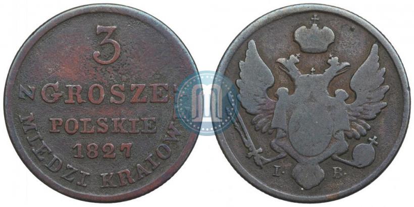 Picture 3 grosze 1827 year IB 