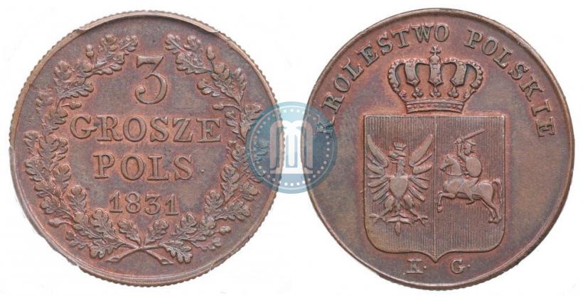 Picture 3 grosze 1831 year KG "Polish uprising"