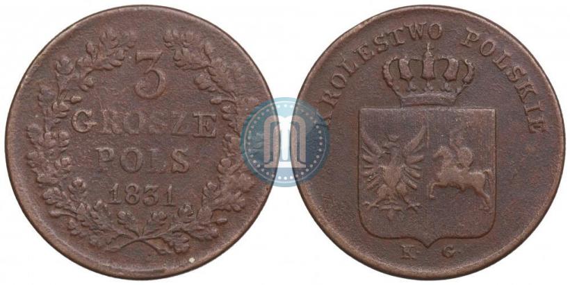 Picture 3 grosze 1831 year KG "Polish uprising"