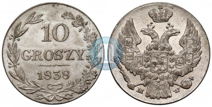 Picture 10 groszy 1838 year MW 