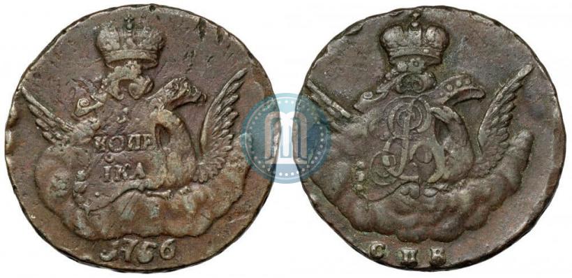 Picture 1 kopeck 1756 year СПБ 