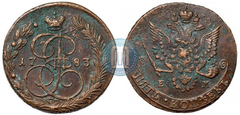 Picture 5 kopecks 1783 year ЕМ 