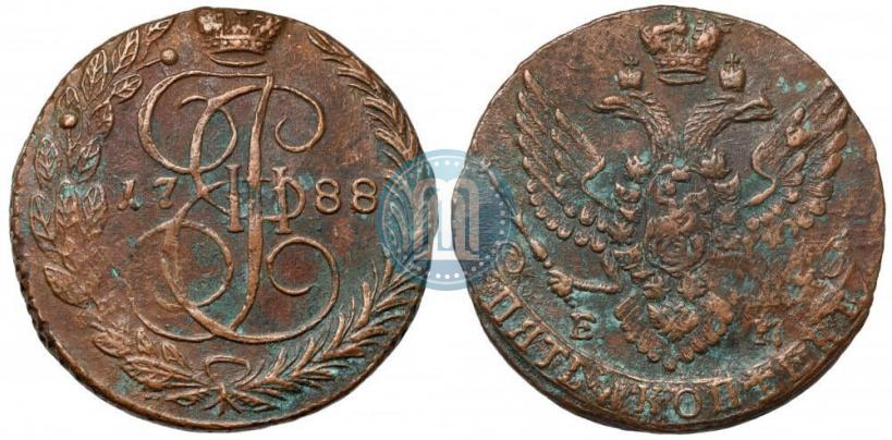 Picture 5 kopecks 1788 year ЕМ 