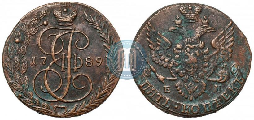 Picture 5 kopecks 1789 year ЕМ 