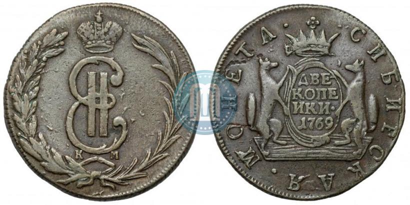 Picture 2 kopecks 1769 year КМ 