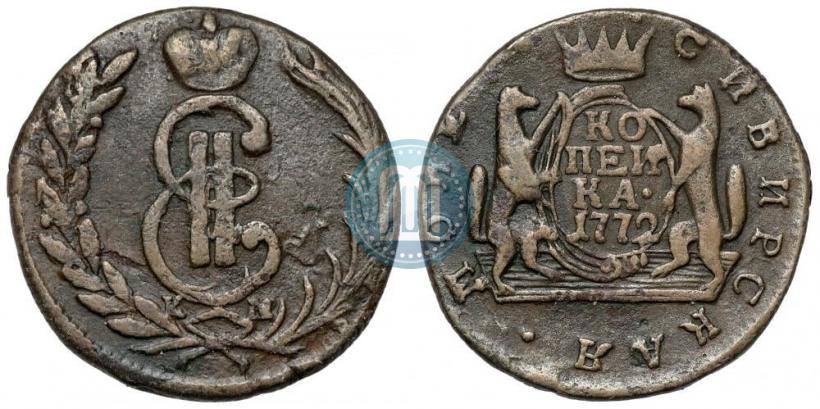 Picture 1 kopeck 1772 year КМ 