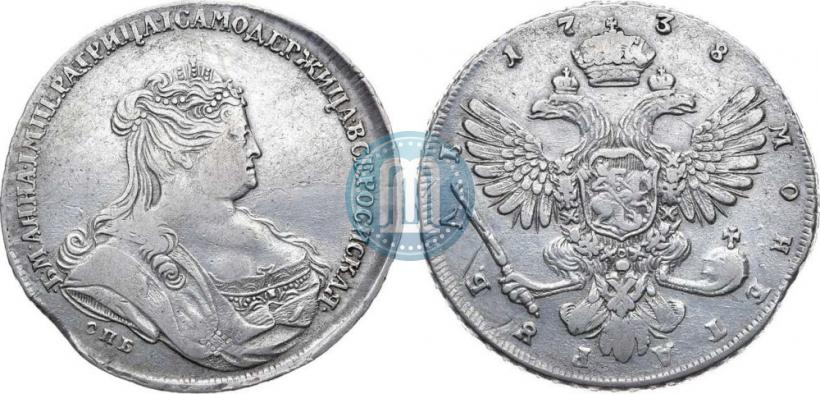 Фото 1 рубль 1738 года СПБ "Петербургский тип"