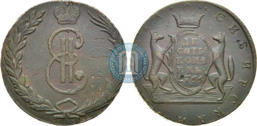 Picture 10 kopecks 1766 year  