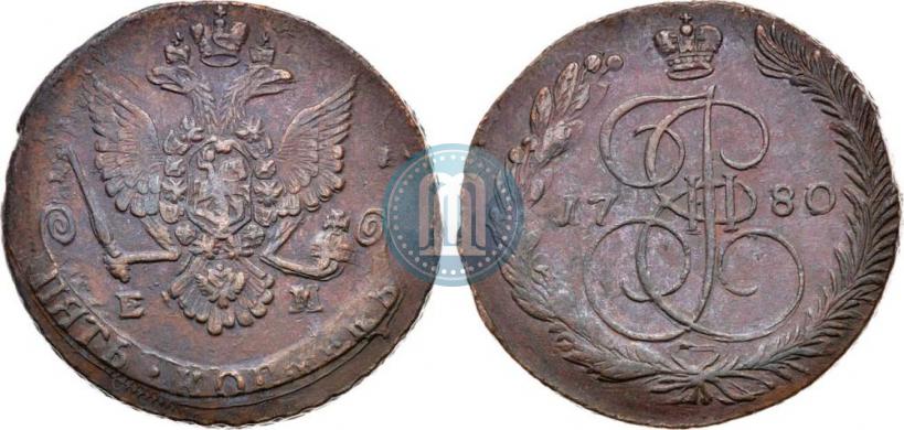 Фото 5 копеек 1780 года ЕМ 
