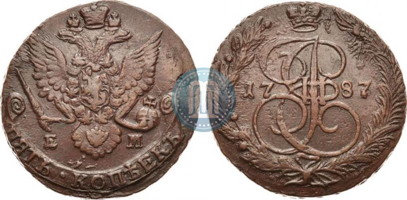 Picture 5 kopecks 1787 year ЕМ 