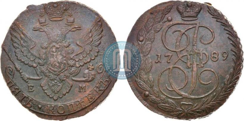 Picture 5 kopecks 1789 year ЕМ 