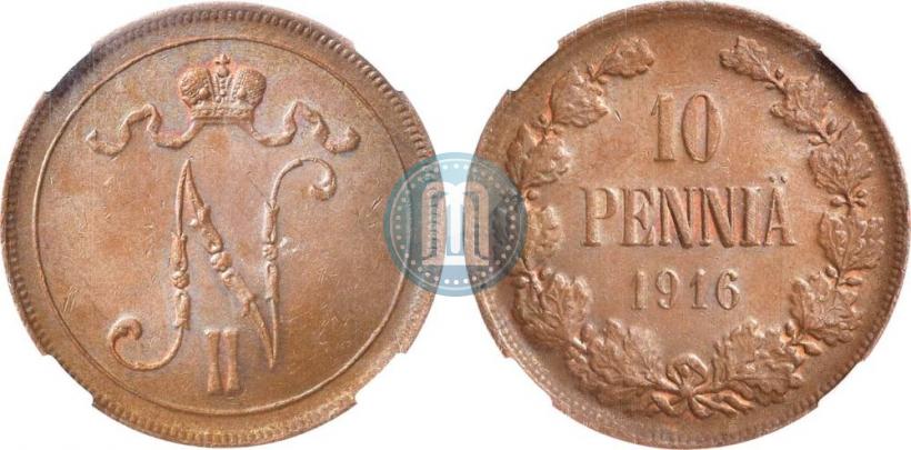 Фото 10 пенни 1916 года  
