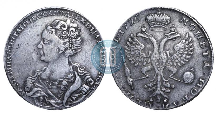 Picture 1 rouble 1726 year  "Moscow type, portrait turned to the left"