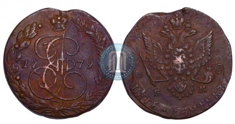 Picture 5 kopecks 1779 year ЕМ 