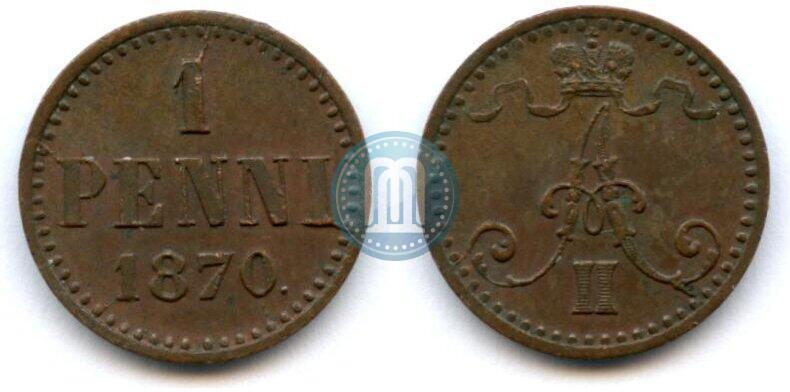 Фото 1 пенни 1870 года  