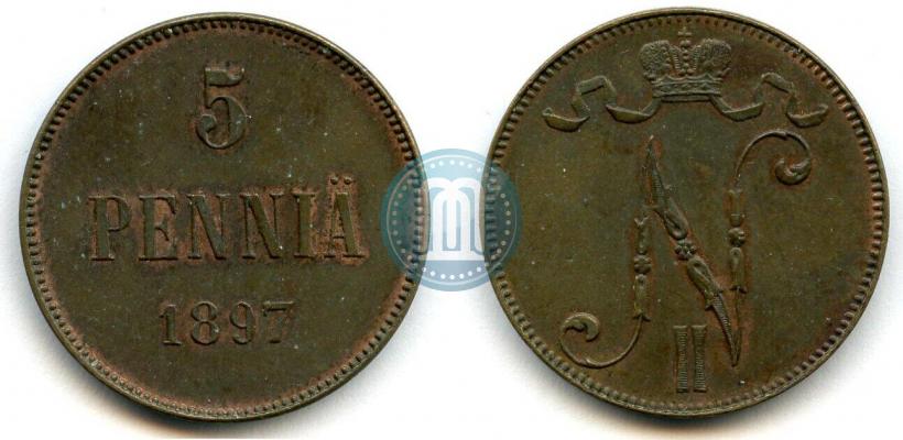 Фото 5 пенни 1897 года  