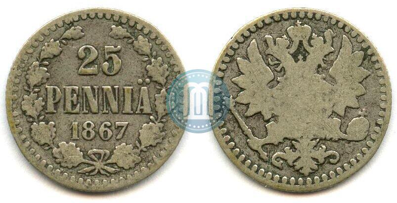 Фото 25 пенни 1867 года S 
