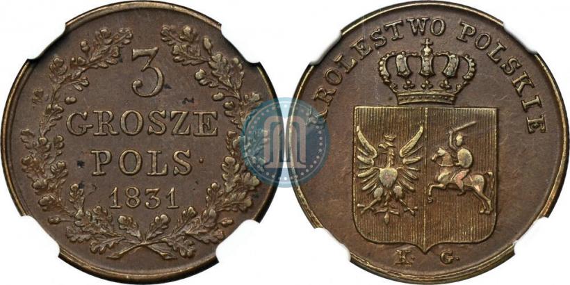 Picture 3 grosze 1831 year KG "Polish uprising"
