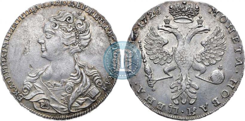 Picture 1 rouble 1726 year  "Moscow type, portrait turned to the left"