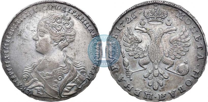 Picture 1 rouble 1726 year  "Moscow type, portrait turned to the left"