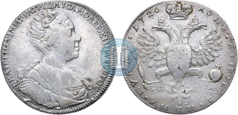 Picture 1 rouble 1726 year СПБ "Petersburg type, portrait turned to the right"