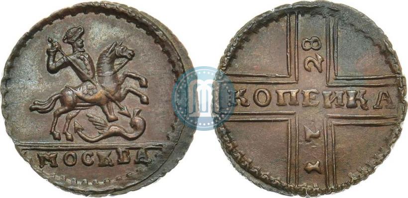 Picture 1 kopeck 1728 year МОСКВА 