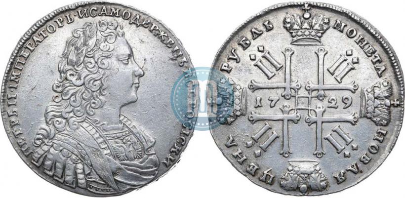 Фото 1 рубль 1729 года  "Тип 1728"