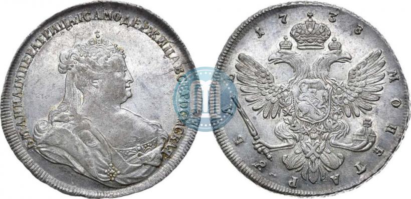 Picture 1 rouble 1738 year  "Petersburg type"