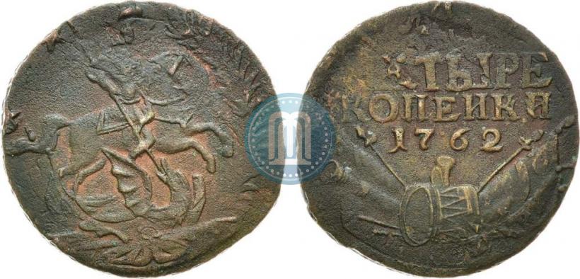 Picture 4 kopecks 1762 year  