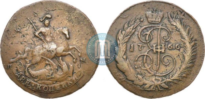 Фото 2 копейки 1766 года СПМ 