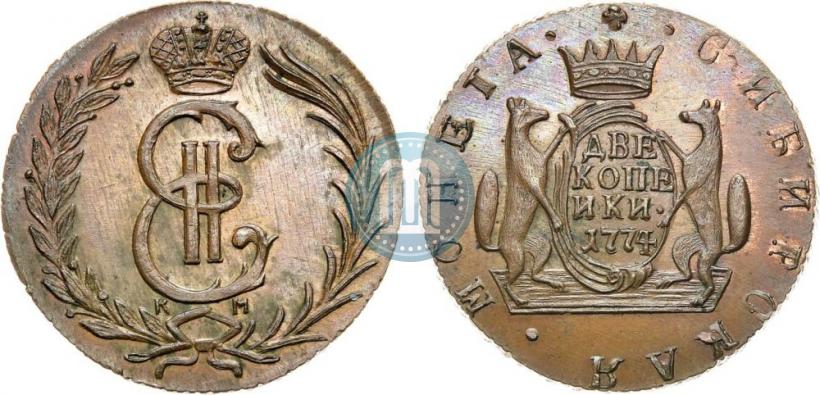 Picture 2 kopecks 1774 year КМ 