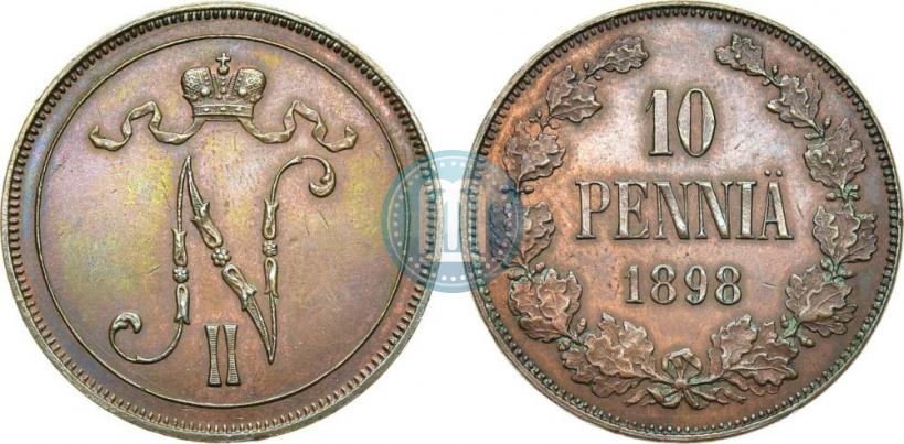 Picture 10 pennia 1898 year  