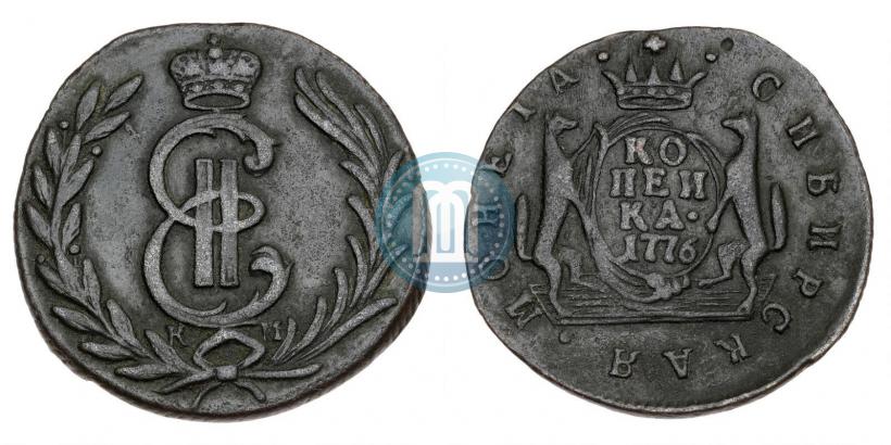 Фото 1 копейка 1776 года КМ 