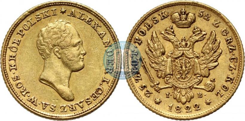 Picture 25 złotych 1822 year IB 