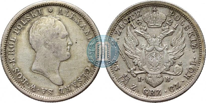 Фото 2 злотых 1821 года IB 