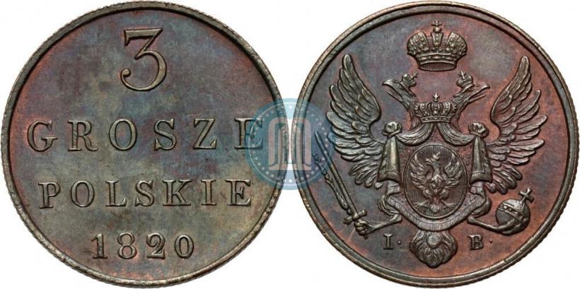 Picture 3 grosze 1820 year IB 