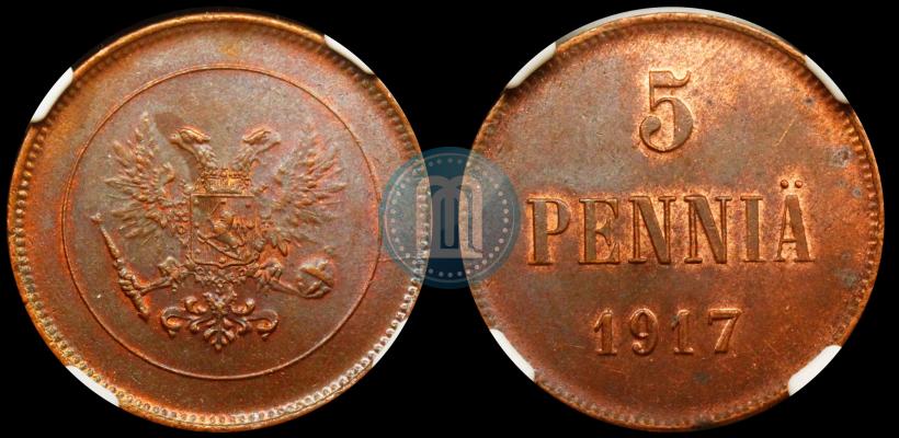 Picture 5 pennia 1917 year  