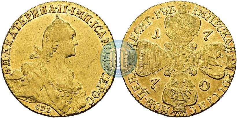 Фото 10 рублей 1770 года СПБ 