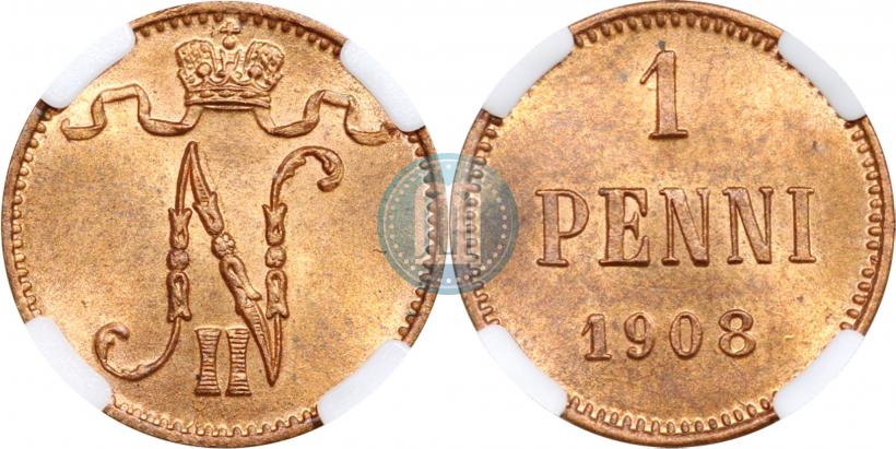 Фото 1 пенни 1908 года  