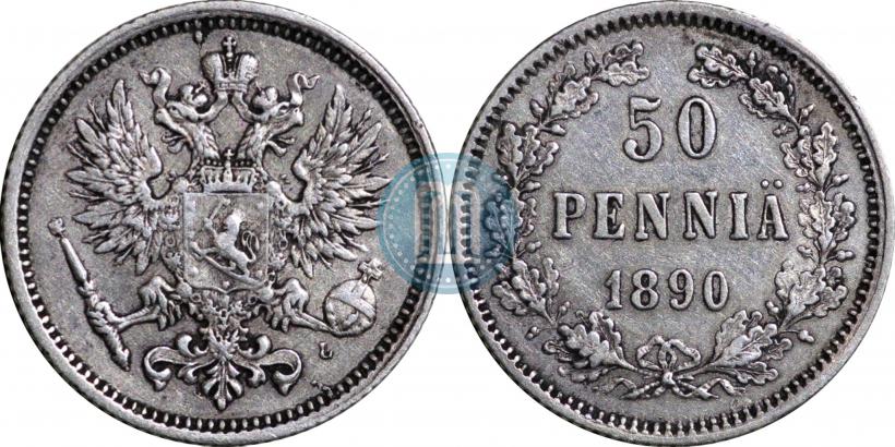 Фото 50 пенни 1890 года L 