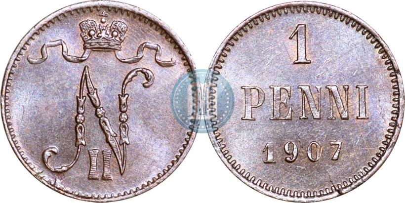 Picture 1 penni 1908 year  
